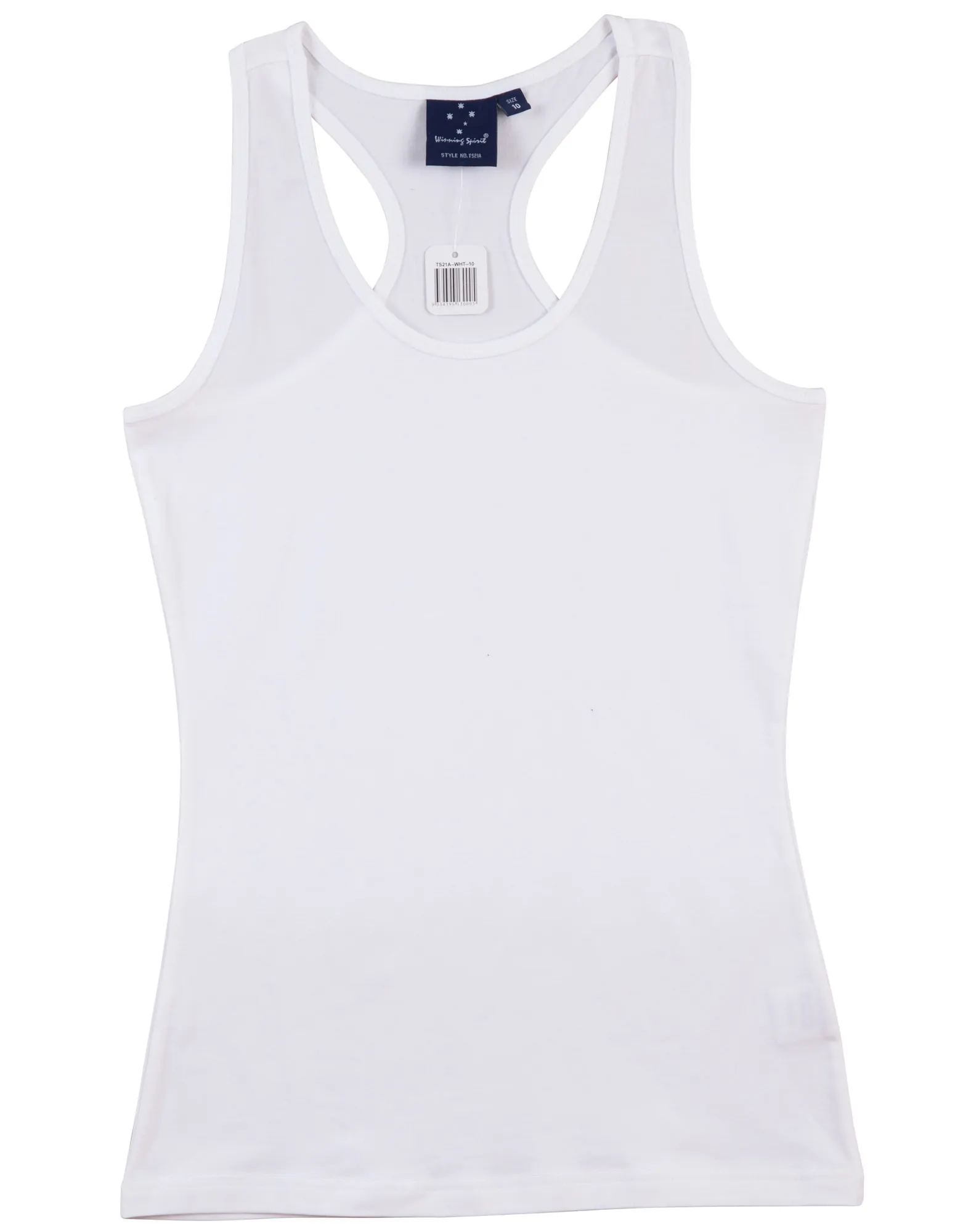 TS21A_White_l Stretch Raceback Singlet Ladies’