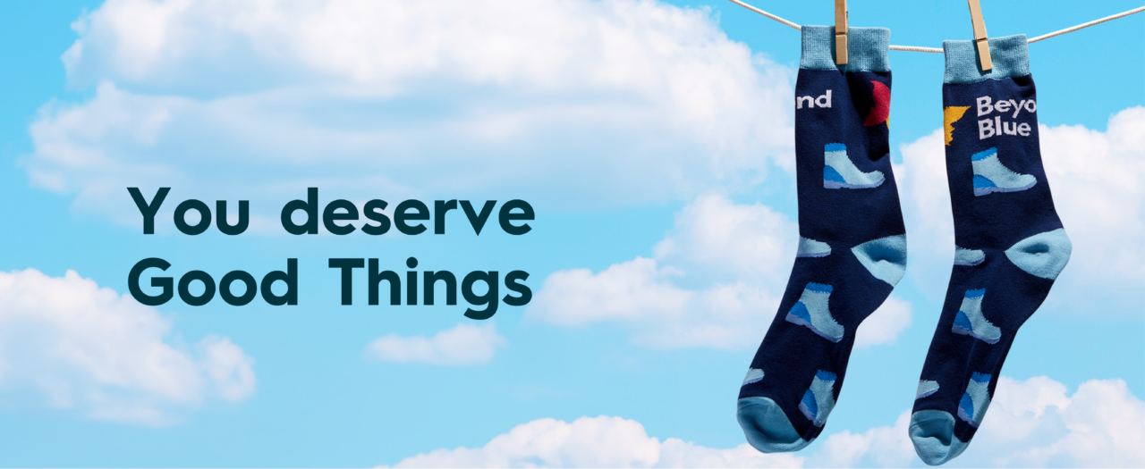 You deserve Good Things, branded merch partner. With Beyond Blue custom branded products in the sky.