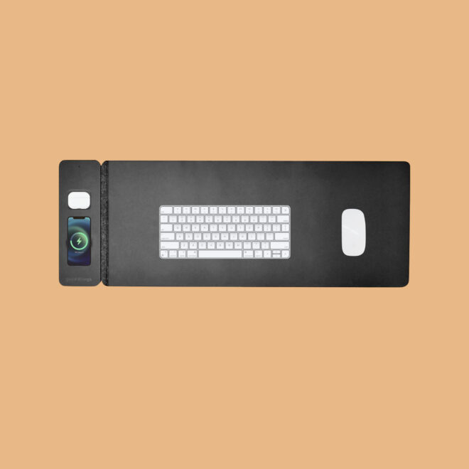 Wireless charger Layout (1) Double Sides Wireless Charging Desk Mat