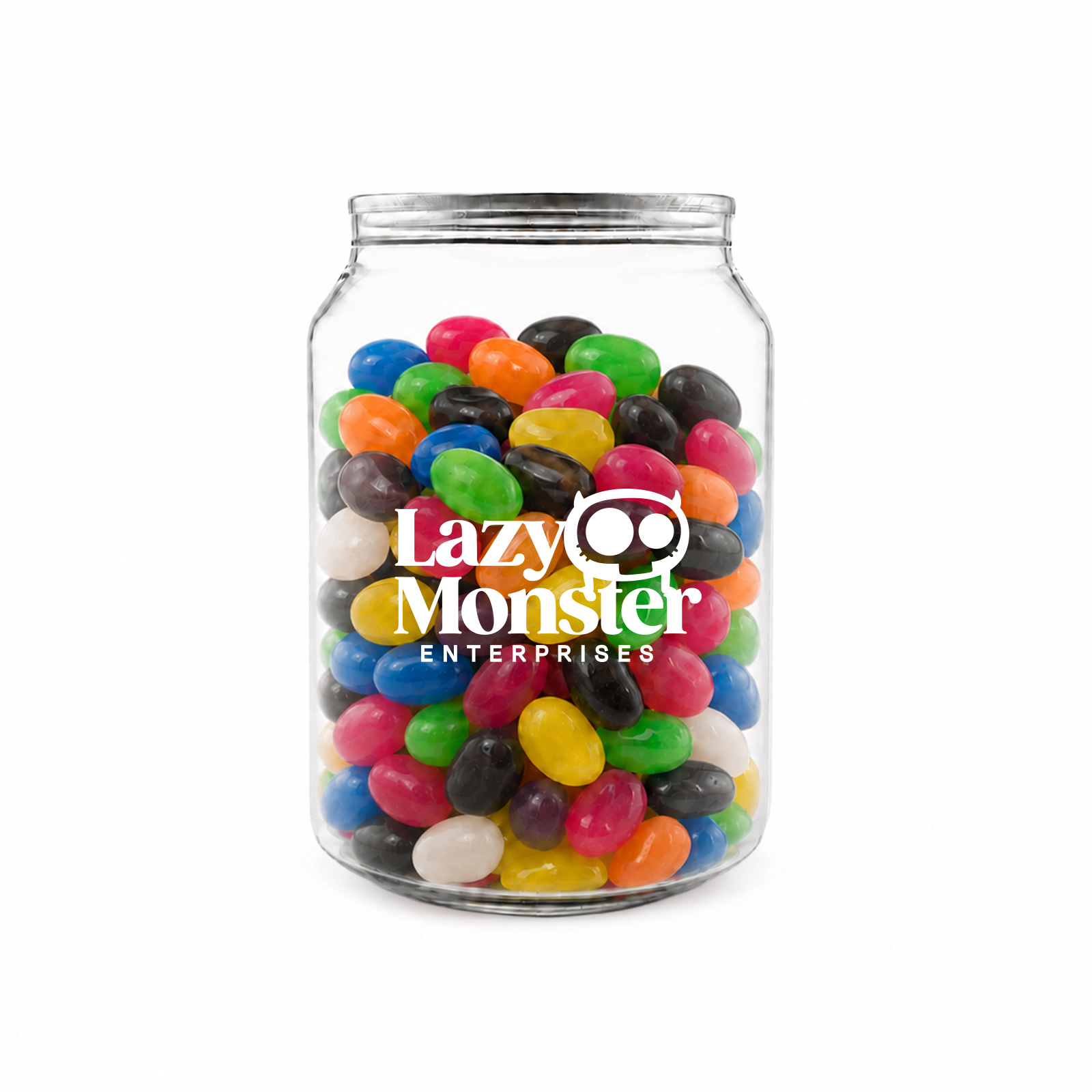 Assorted Jelly Beans in Clear Can 210g 1col1posscreenprint