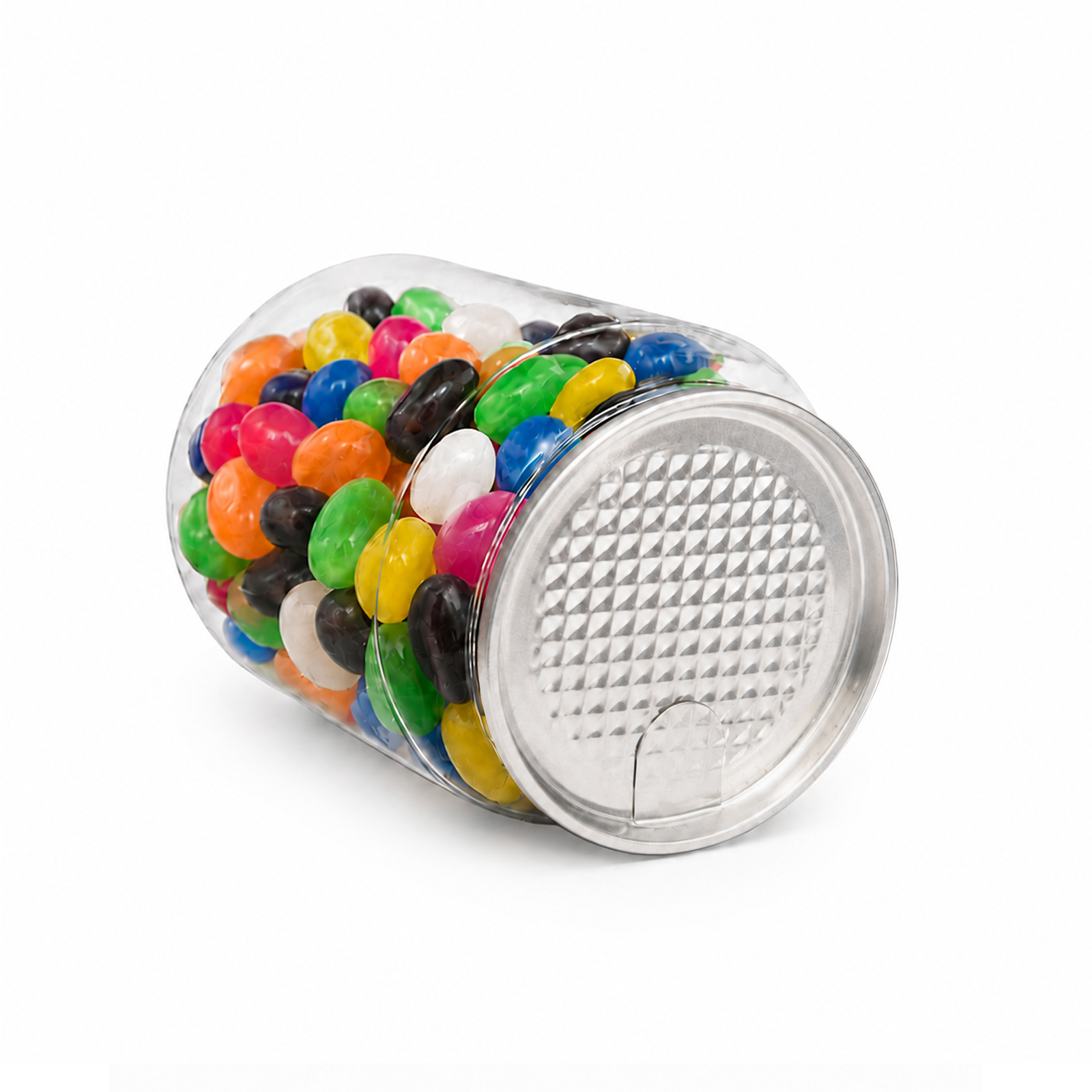 Assorted Jelly Beans in Clear Can 210g Angle