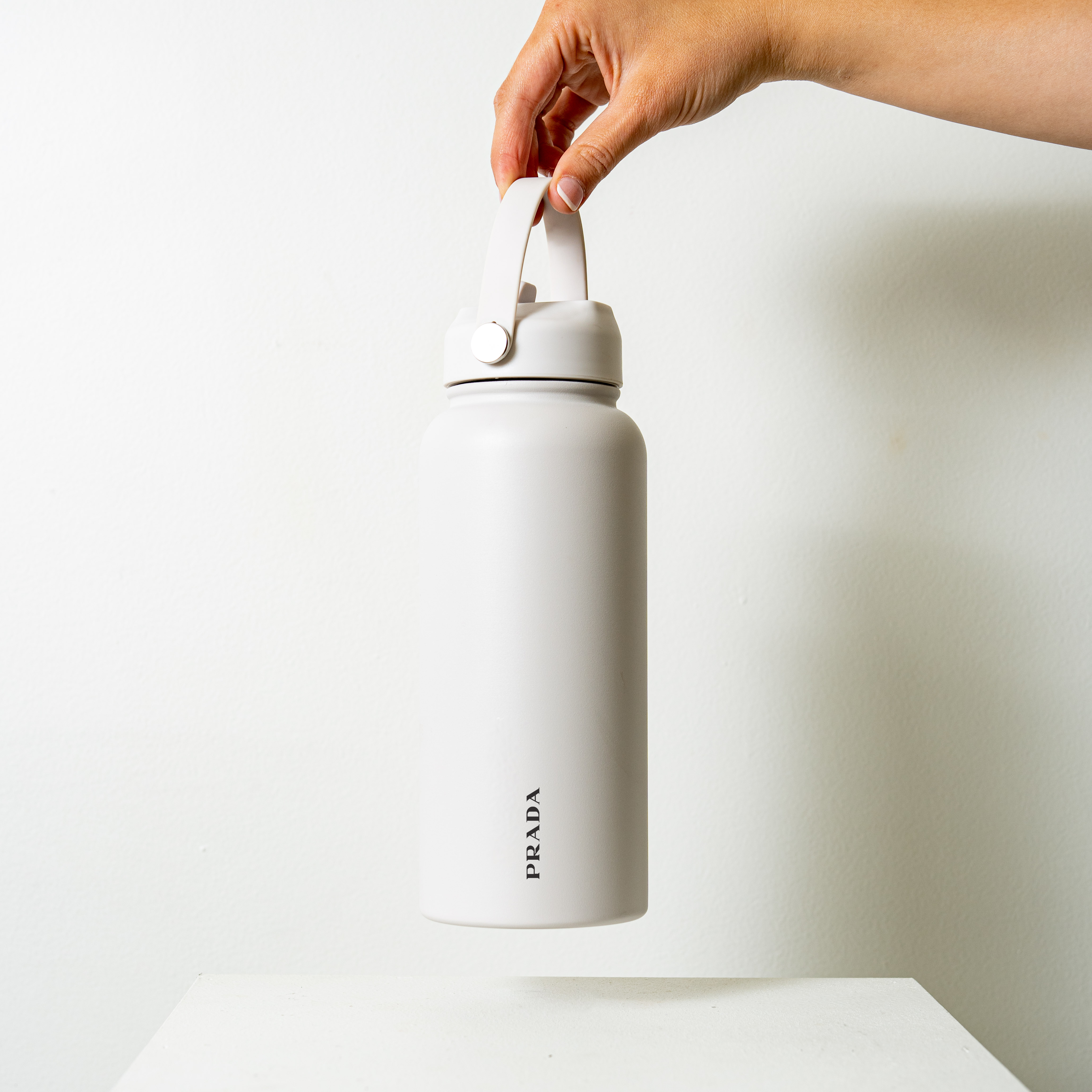 Byron 1L Drink Bottle White Branded