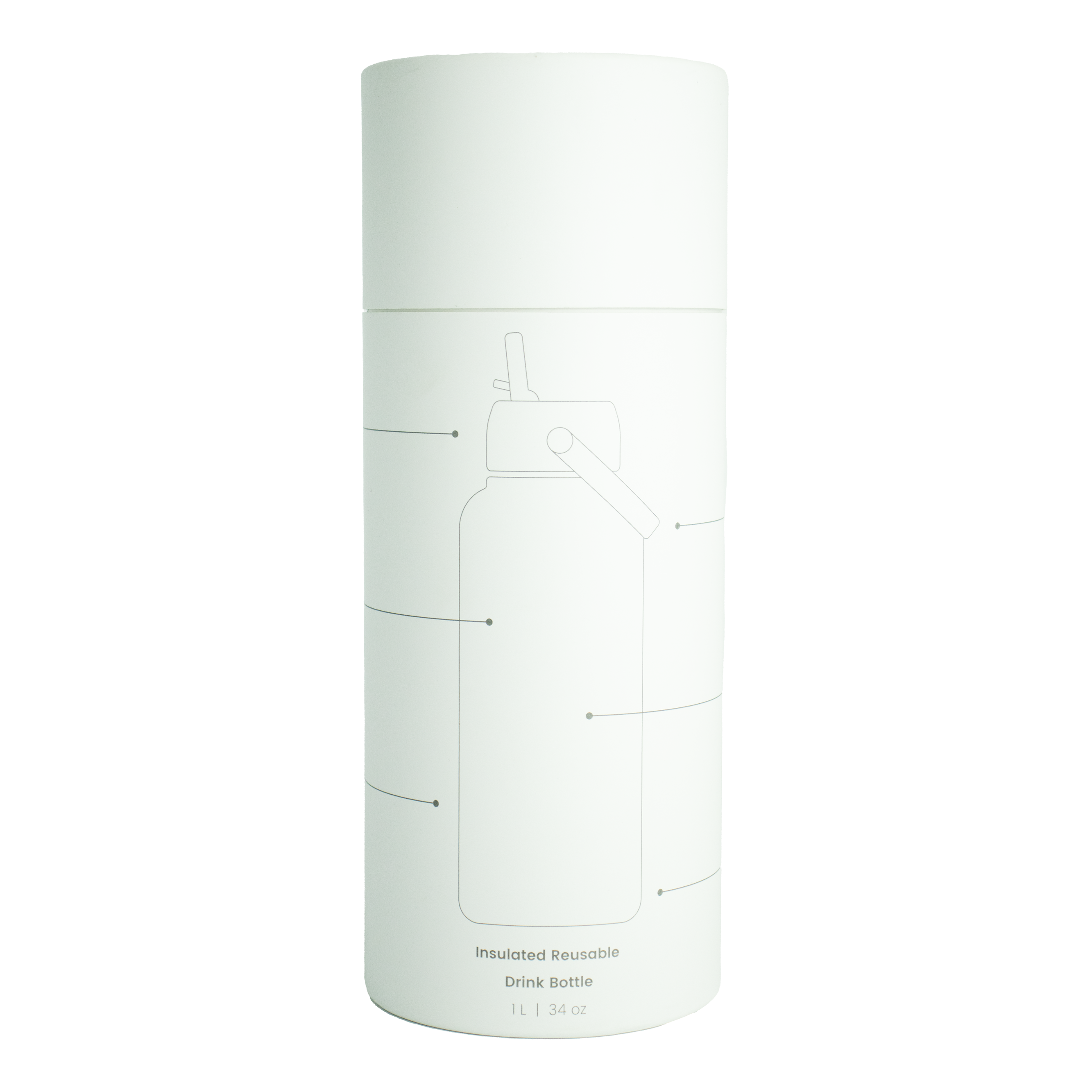 Byron 1L Drink Bottle White Ub