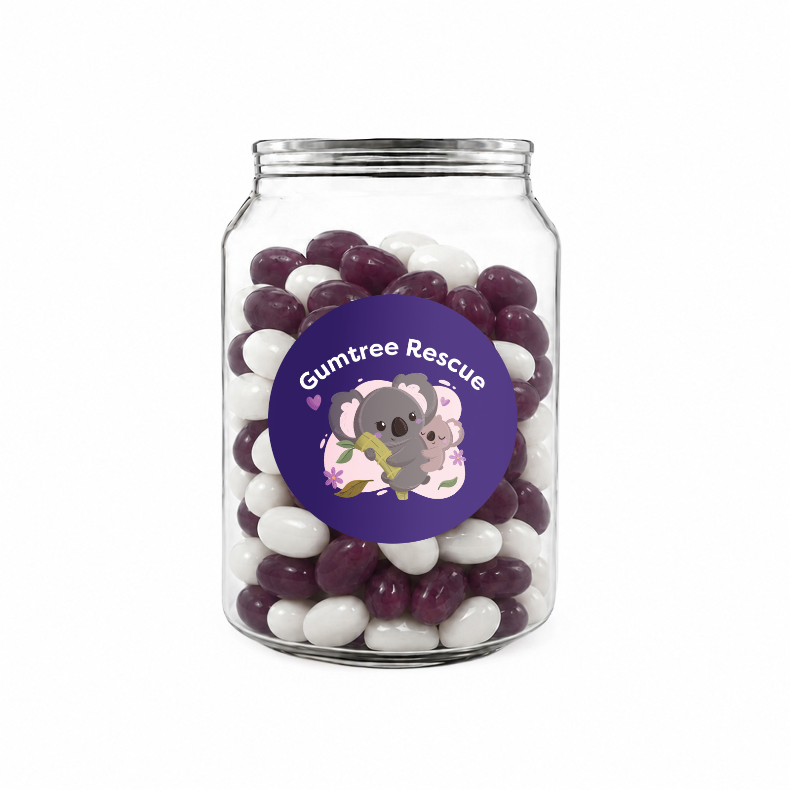 Corporate Colour Jelly Beans in Clear Can 210g 45mmdiameterlabel Corporate Colour Jelly Beans in Clear Can 210g 45mmdiameterlabel