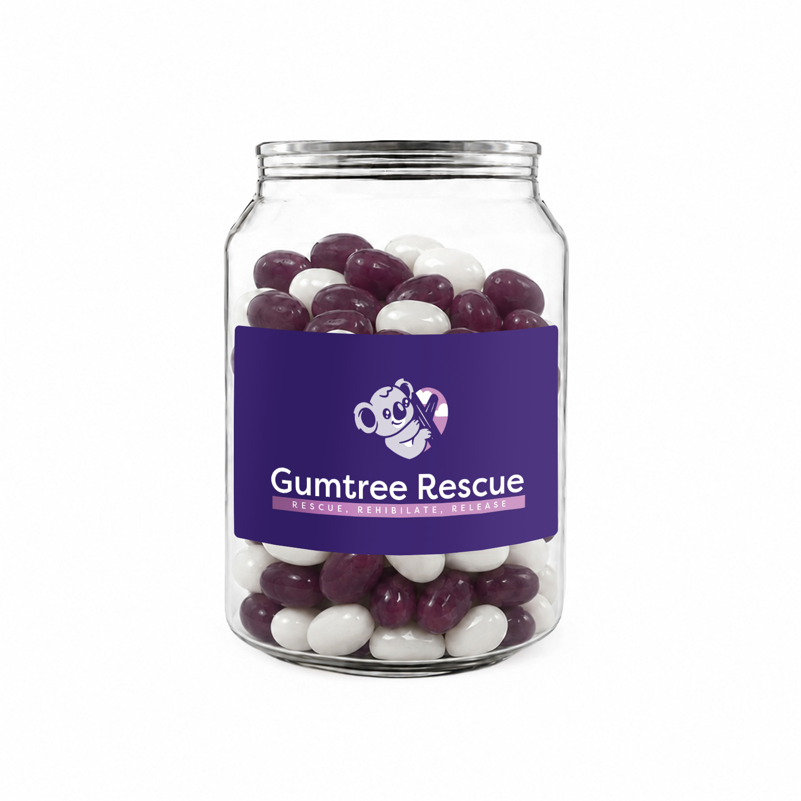 Corporate Colour Jelly Beans in Clear Can 210g 70x40mmlabel Corporate Colour Jelly Beans in Clear Can 210g 70x40mmlabel