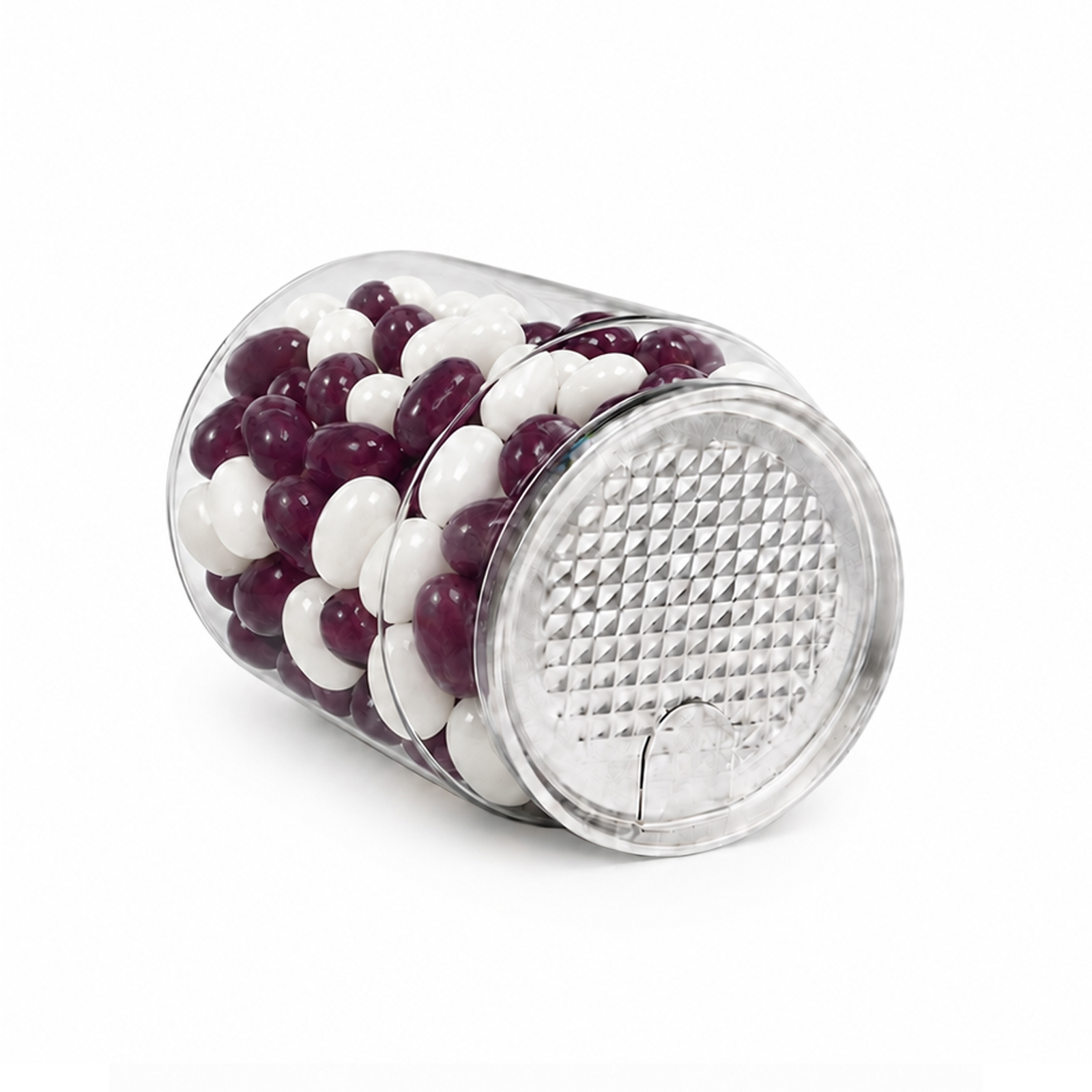 Corporate Colour Jelly Beans in Clear Can 210g Angle Corporate Colour Jelly Beans in Clear Can 210g Angle