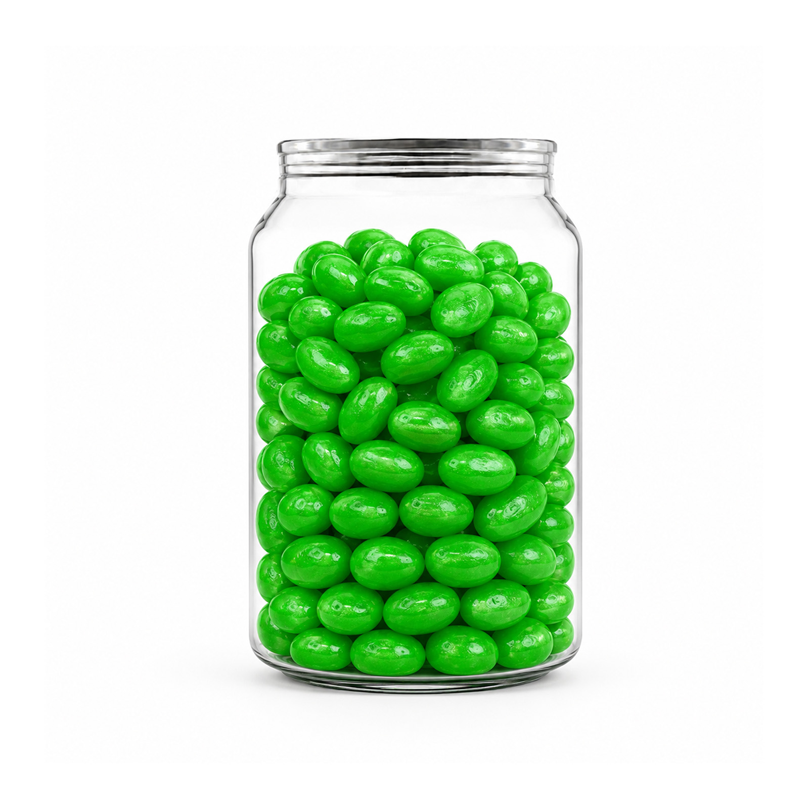 Corporate Colour Jelly Beans in Clear Can 210g Apple Corporate Colour Jelly Beans in Clear Can 210g Apple