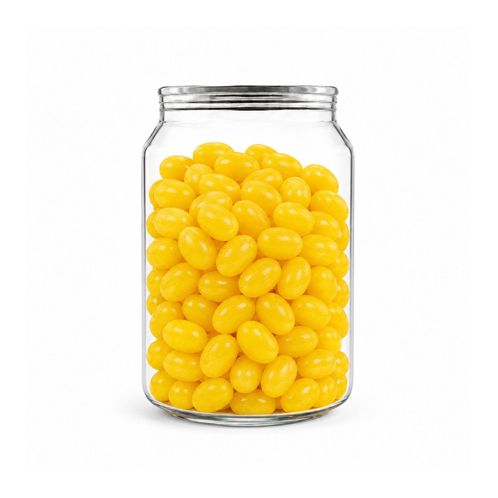 Corporate Colour Jelly Beans in Clear Can 210g Lemon Corporate Colour Jelly Beans in Clear Can 210g Lemon