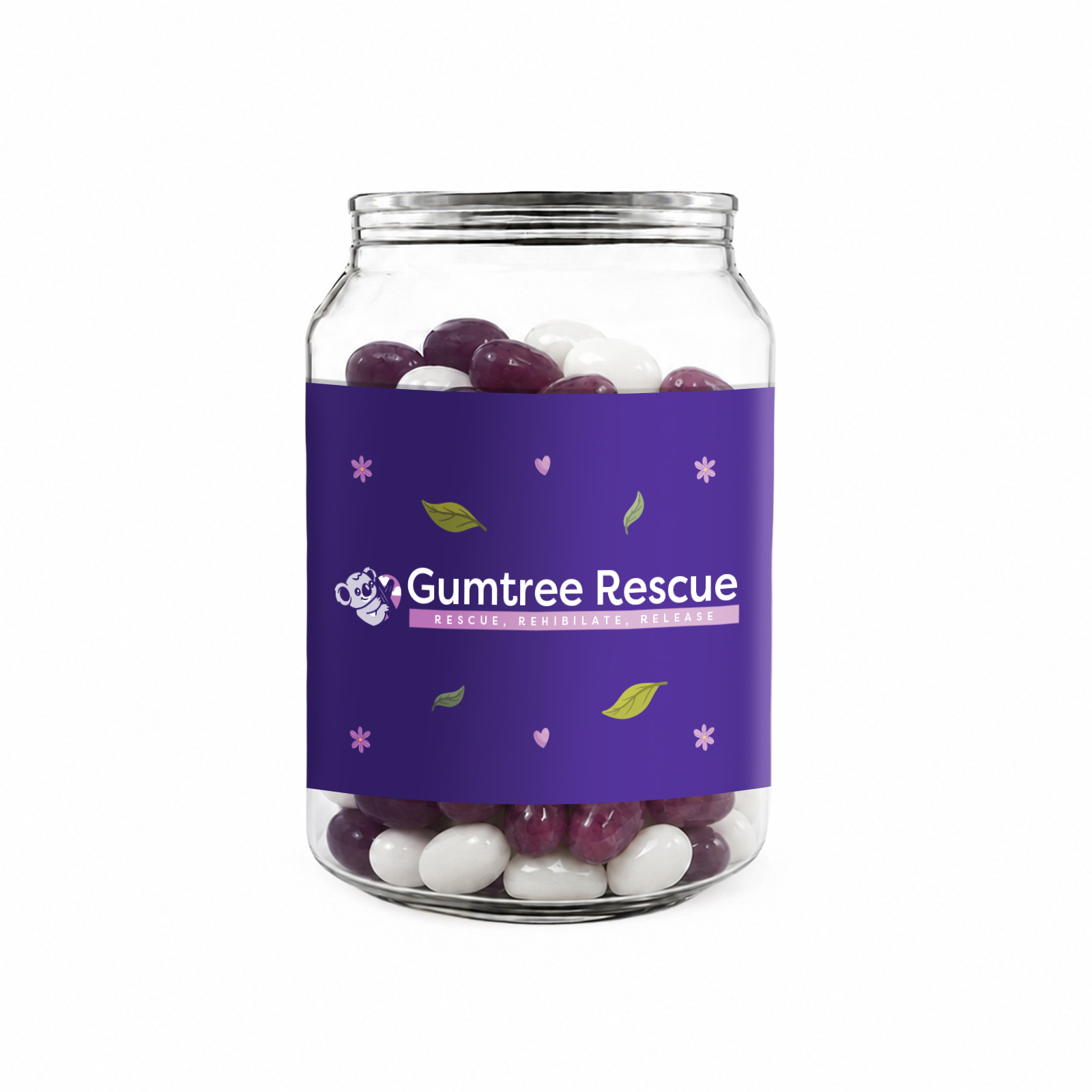 Corporate Colour Jelly Beans in Clear Can 210g Wraplabel Corporate Colour Jelly Beans in Clear Can 210g Wraplabel
