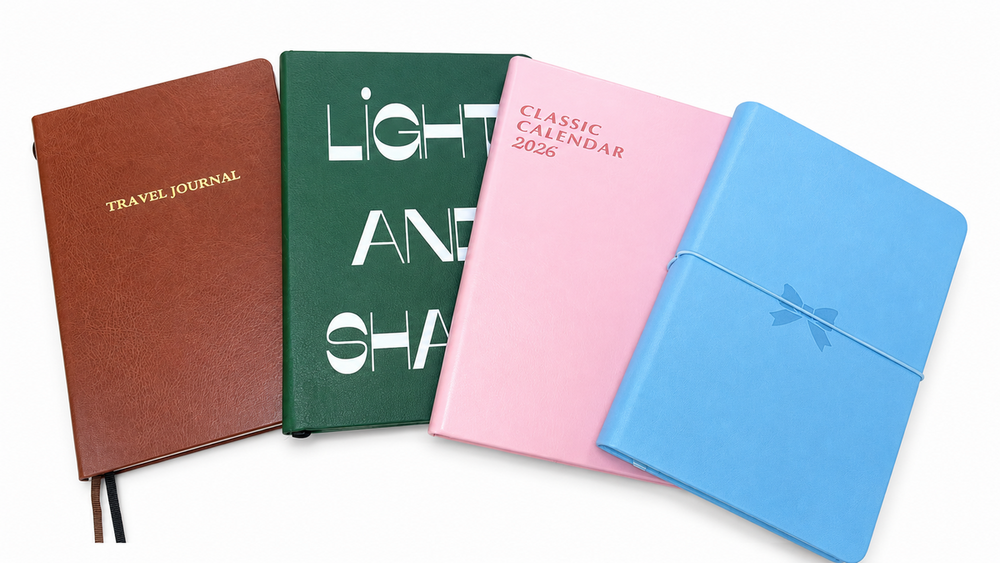 Custom Productivity / Journal Notebook, PU Leather Hard Cover 862b0cbd