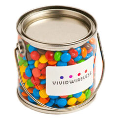 Small PVC Bucket Filled with Mini M&Ms-