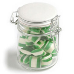 Corporate Coloured Humbugs in Clip Lock Jar 160G