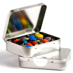 Rectangle Hinge Tin with Choc Beans 65g