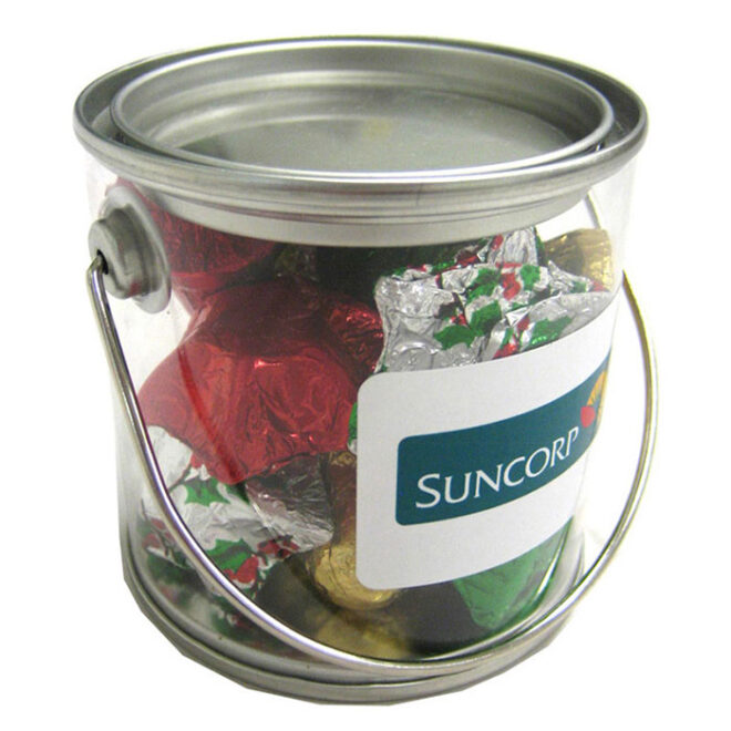 Small PVC Bucket with Christmas Chocolates 100g