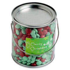 Big PVC Bucket with Christmas Choc Beans 875G