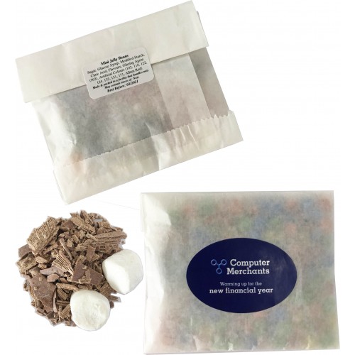 Kraft Paper Bag with Lindt Hot Chocolate Flakes & Marshmallows