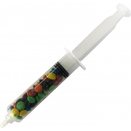 Syringe filled with M&Ms 20g