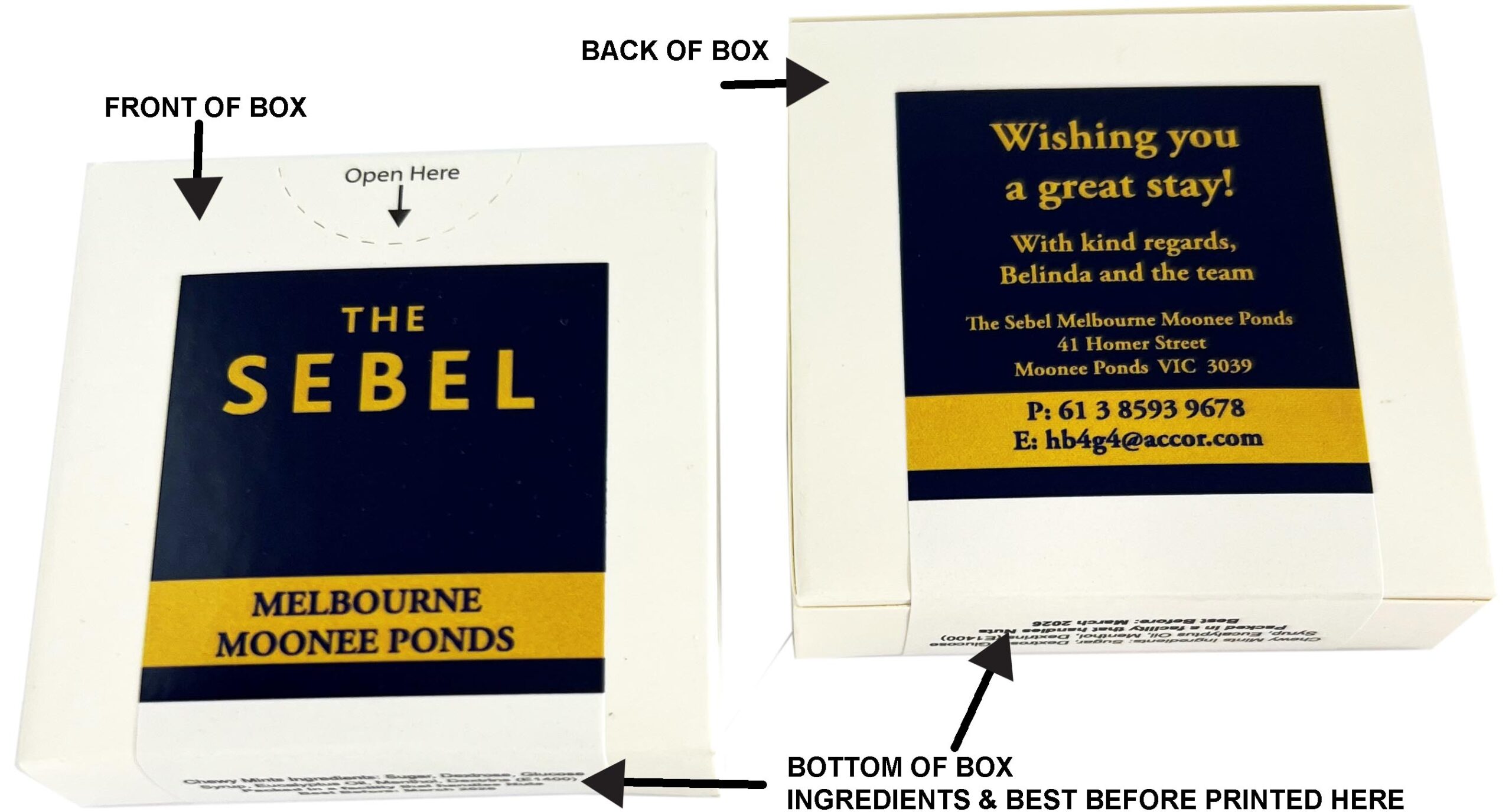 Flip Lid Cardboard Box with Choc Beans 50g