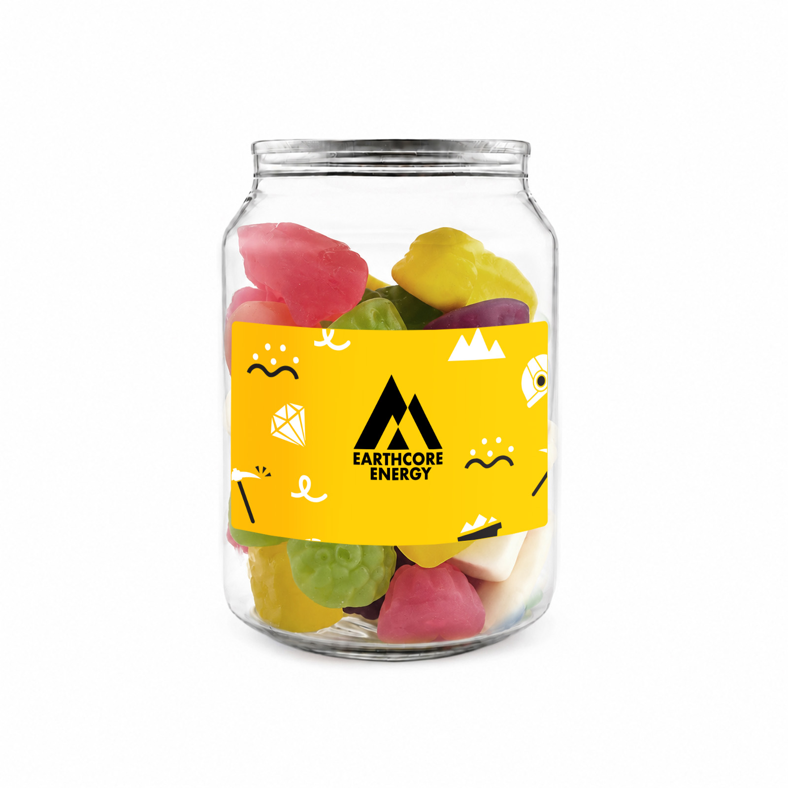 Jelly Party Mix in Clear Can 150g 70x40mmlabel Jelly Party Mix in Clear Can 150g 70x40mmlabel