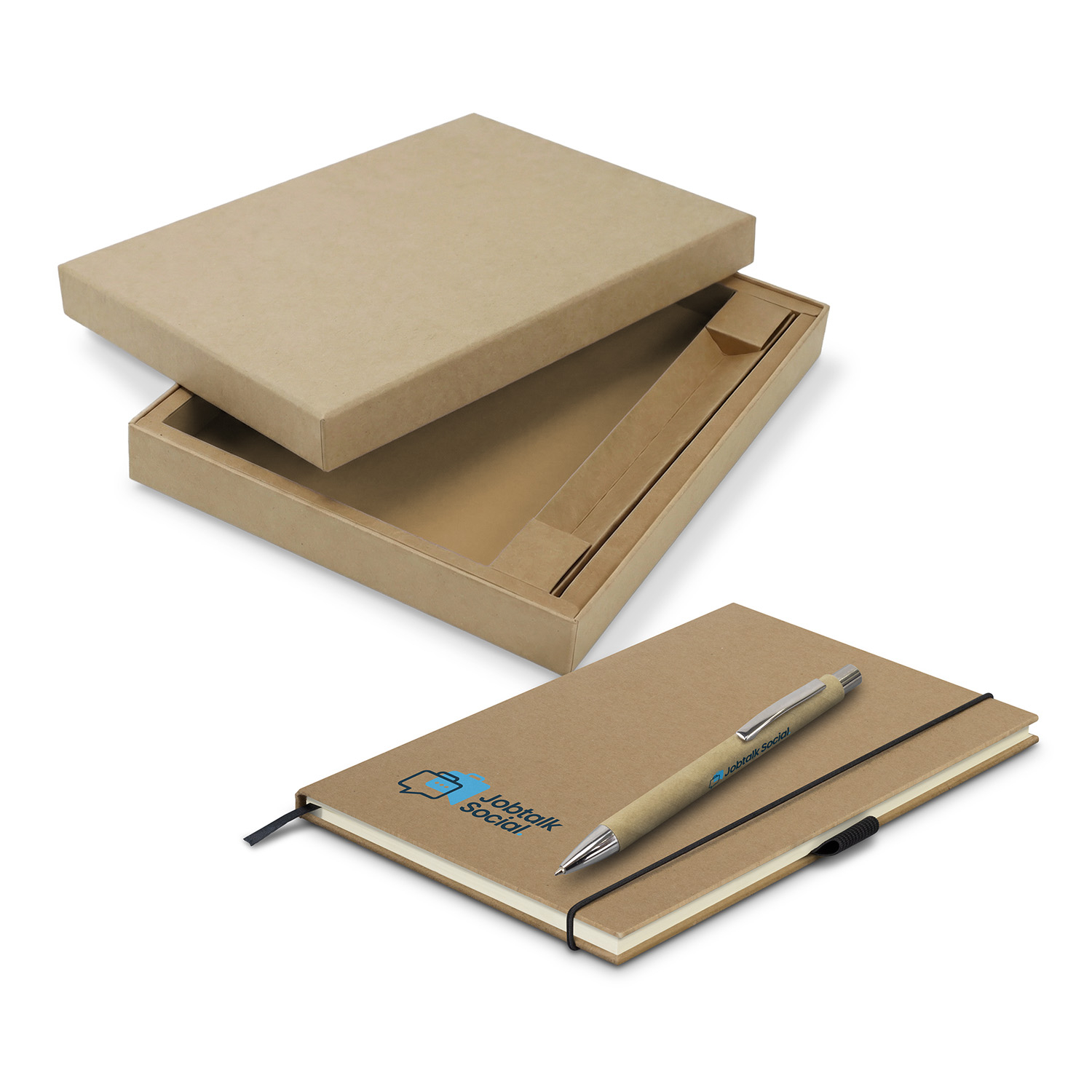 Kraft Notebook and Pen Gift Set