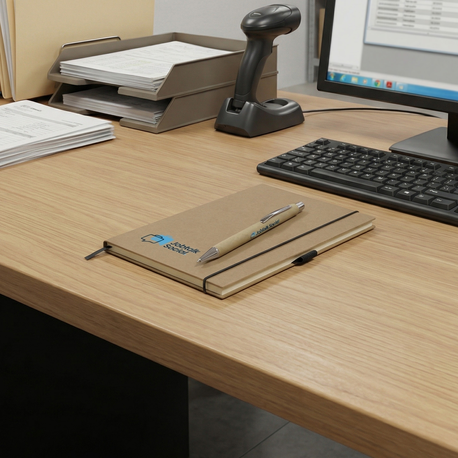 Kraft Notebook and Pen Gift Set