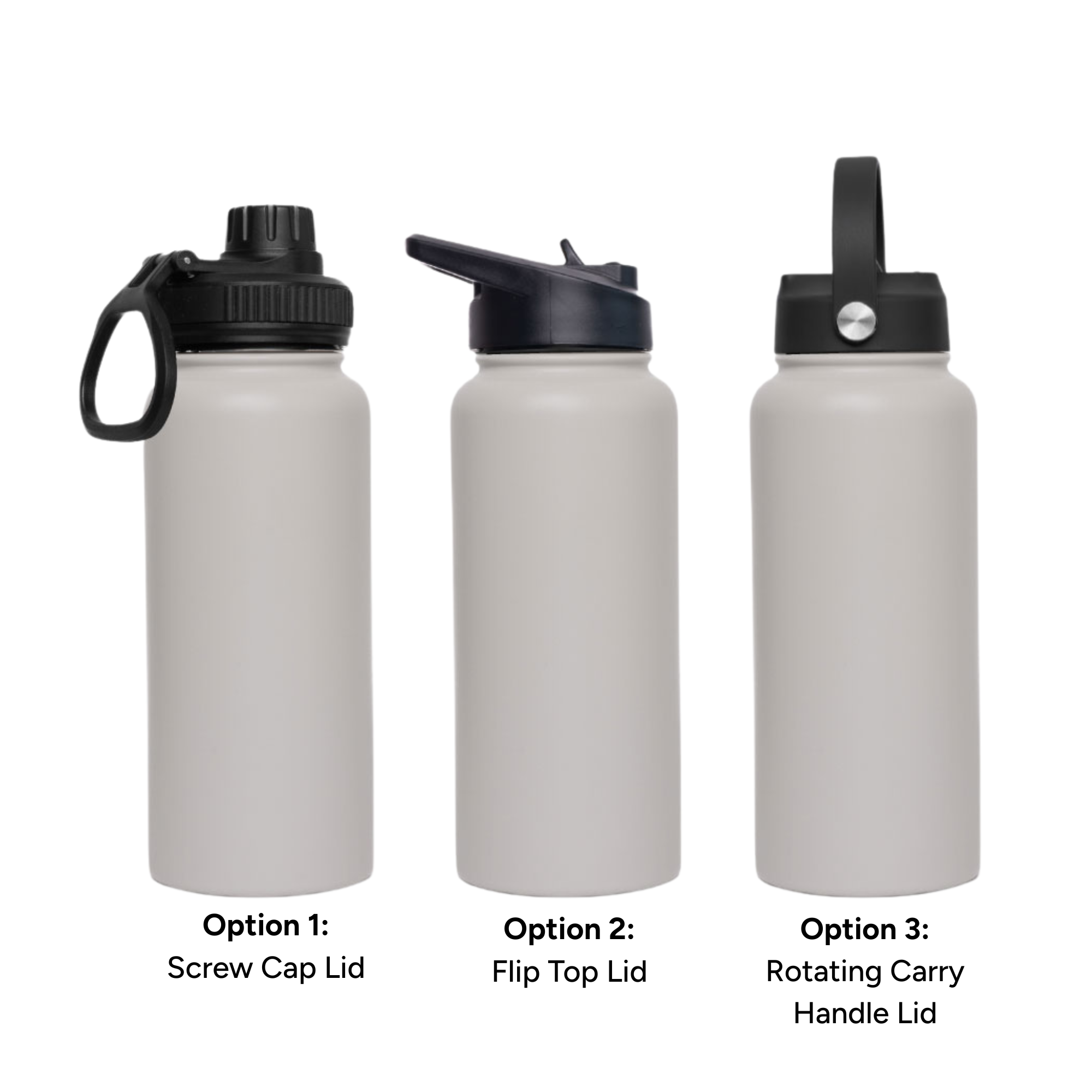 LAPEN 1L Vacuum Bottle – 3 Different Lid Options Stone LAPEN 1L Vacuum Bottle – 3 Different Lid Options Stone