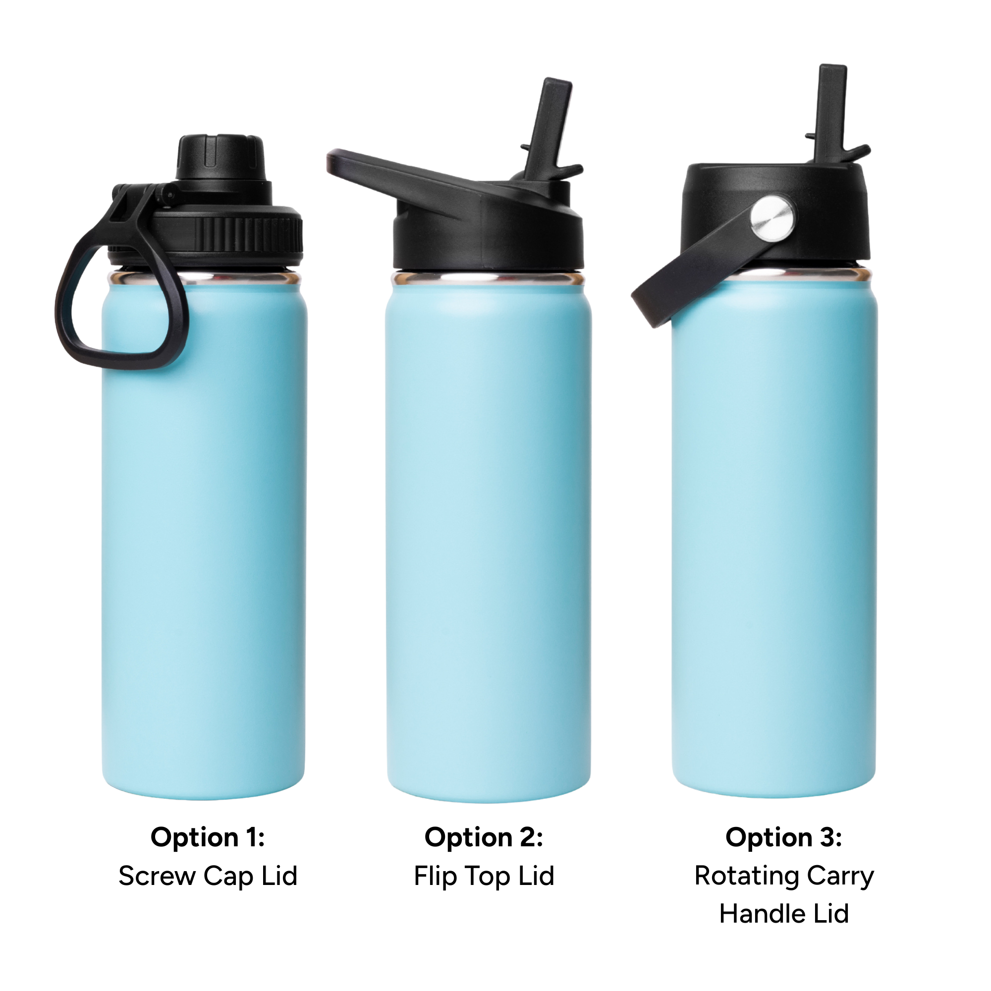 LAPEN 500ml Vacuum Bottle – 3 Different Lid Options Baby Blue