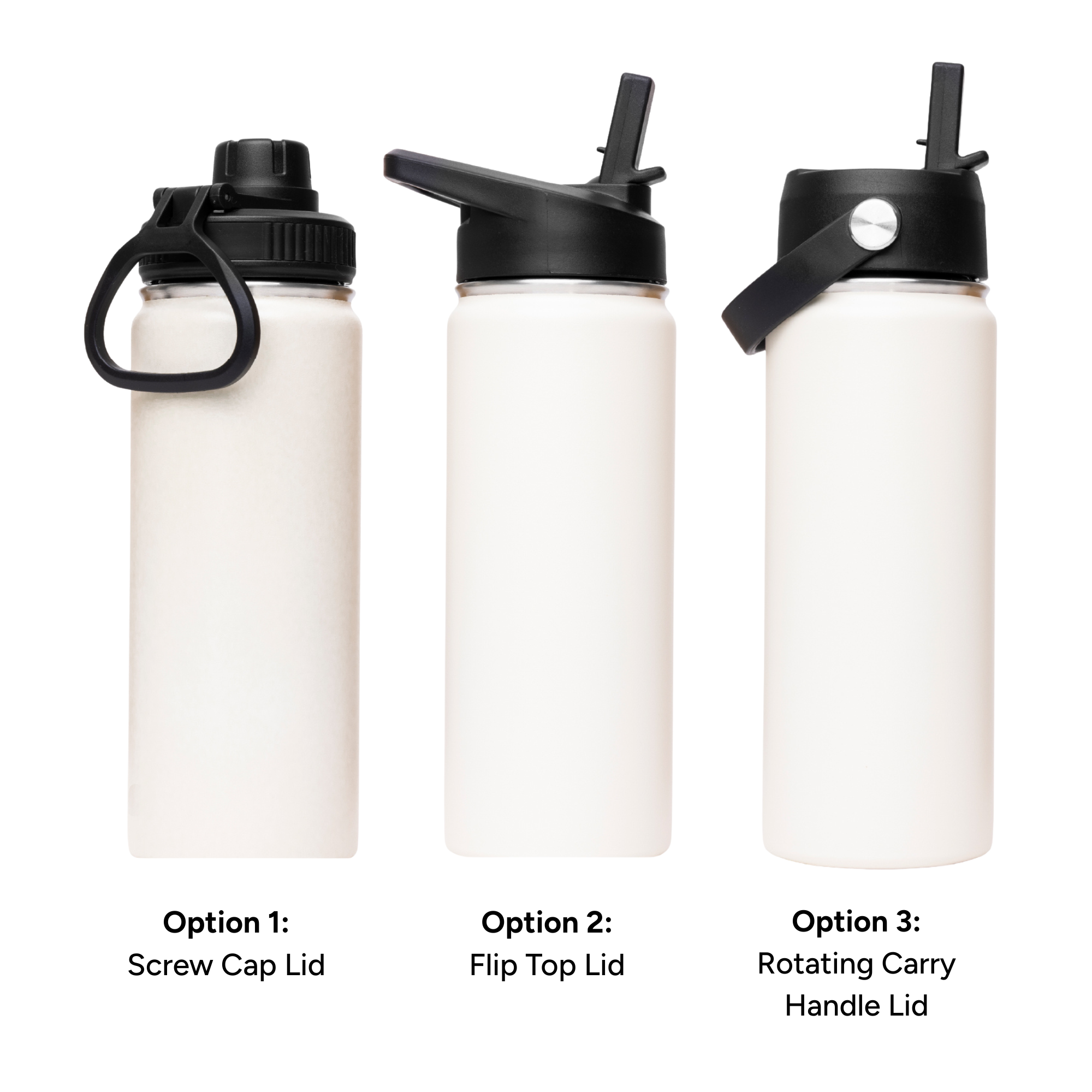 LAPEN 500ml Vacuum Bottle – 3 Different Lid Options Cream