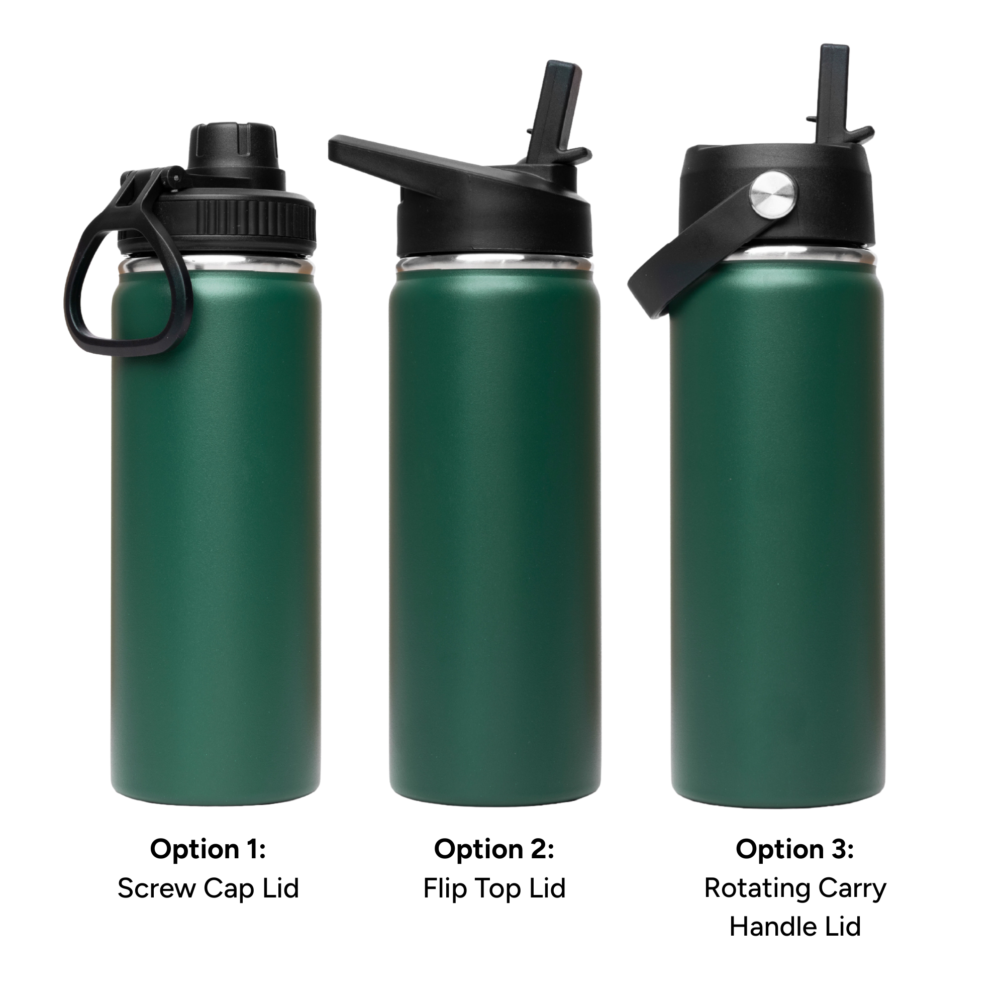 LAPEN 500ml Vacuum Bottle – 3 Different Lid Options Green