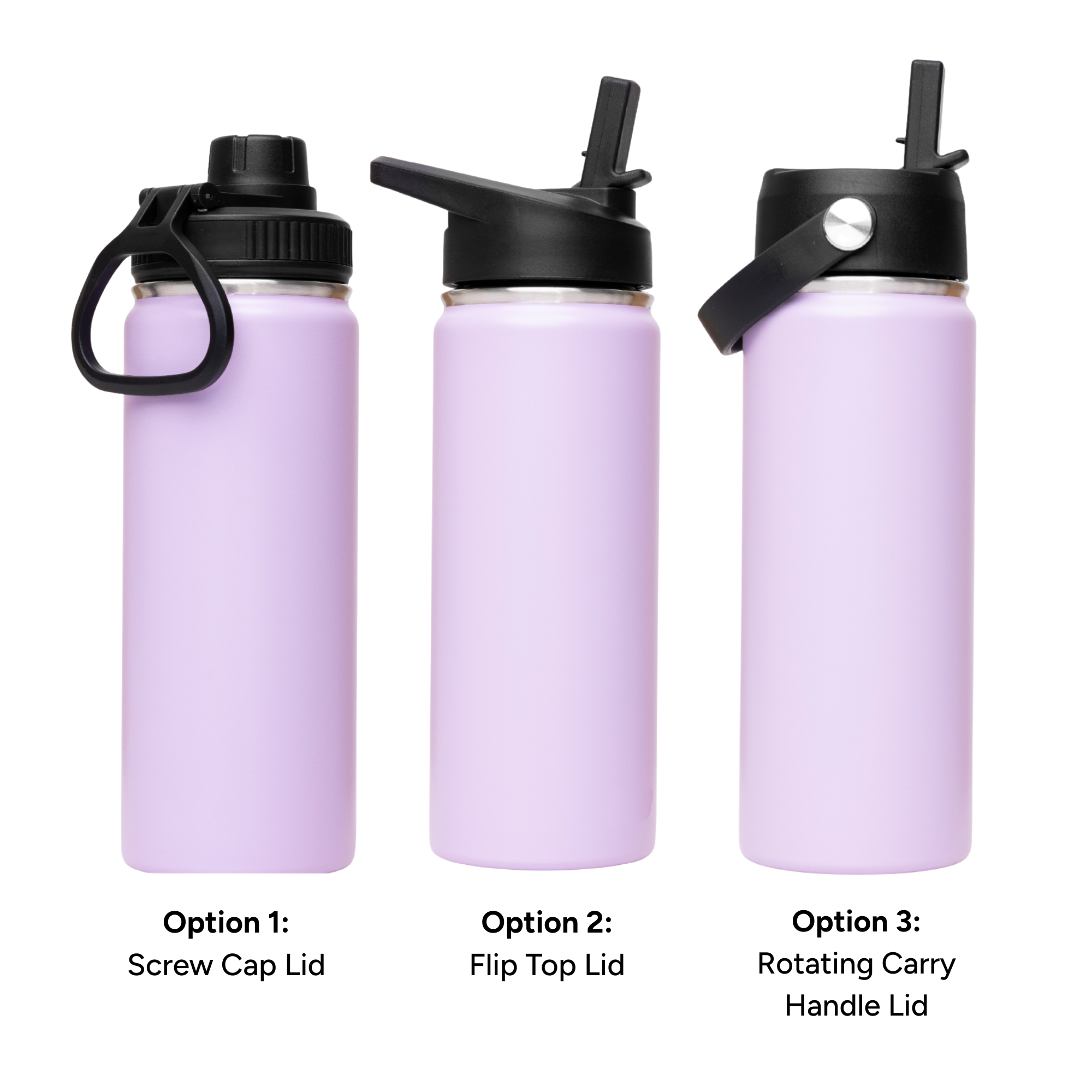 LAPEN 500ml Vacuum Bottle – 3 Different Lid Options Lilac