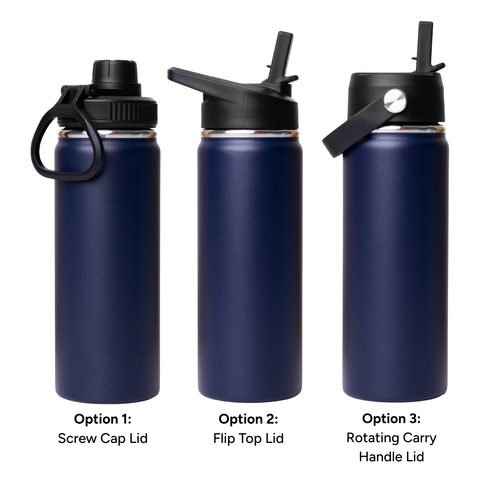LAPEN 500ml Vacuum Bottle – 3 Different Lid Options Navy