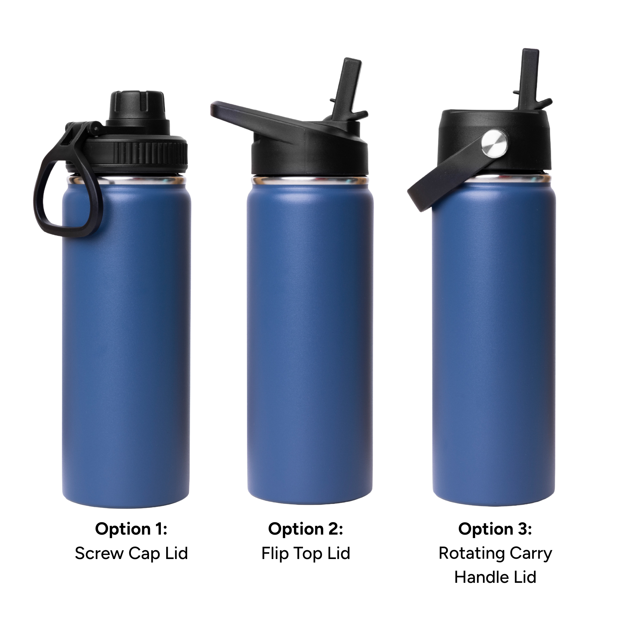 LAPEN 500ml Vacuum Bottle – 3 Different Lid Options Petrol Blue
