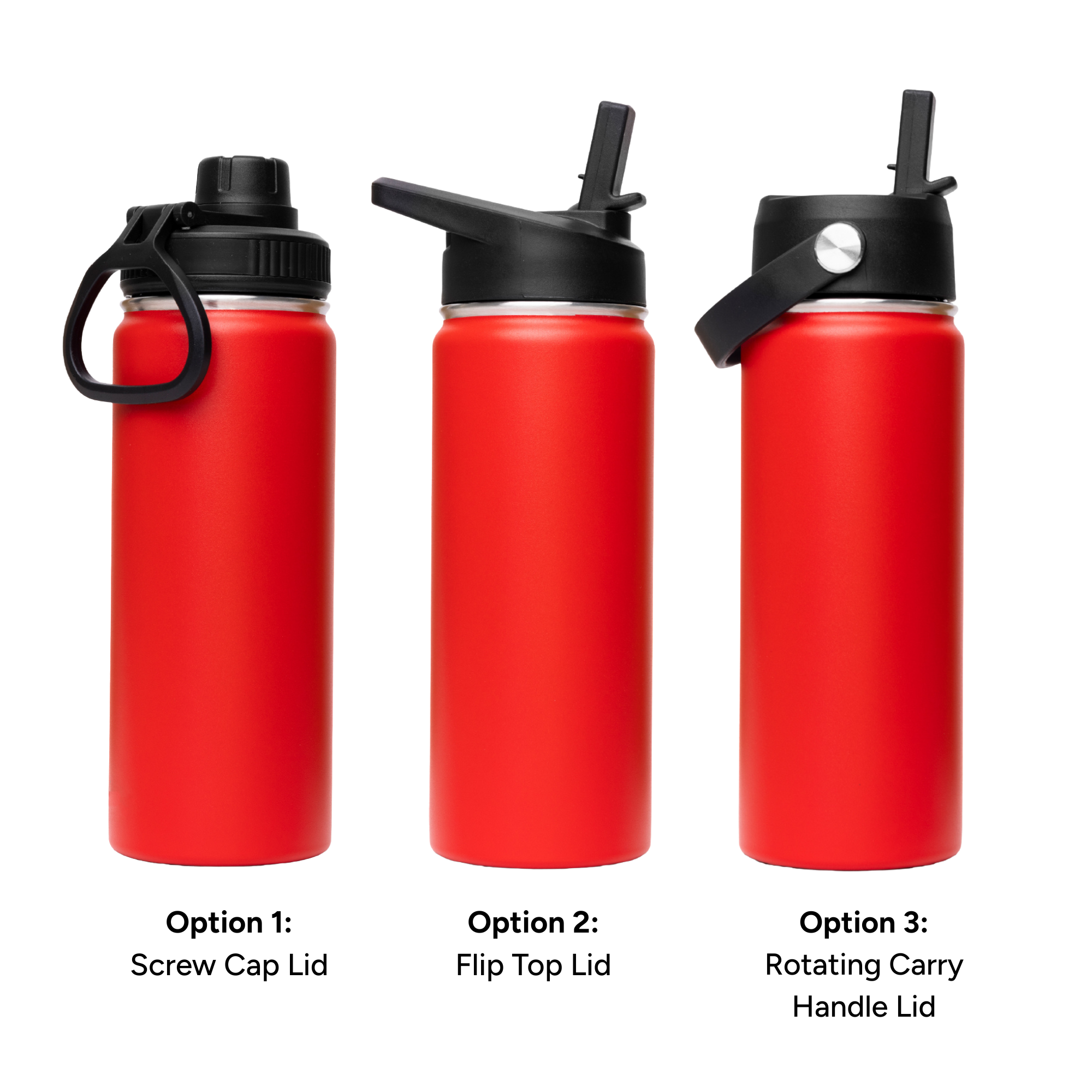 LAPEN 500ml Vacuum Bottle – 3 Different Lid Options Red