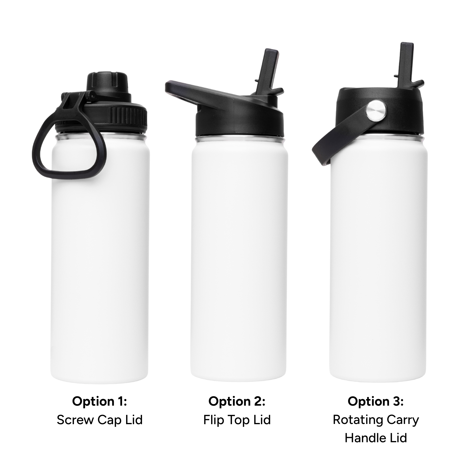 LAPEN 500ml Vacuum Bottle – 3 Different Lid Options White