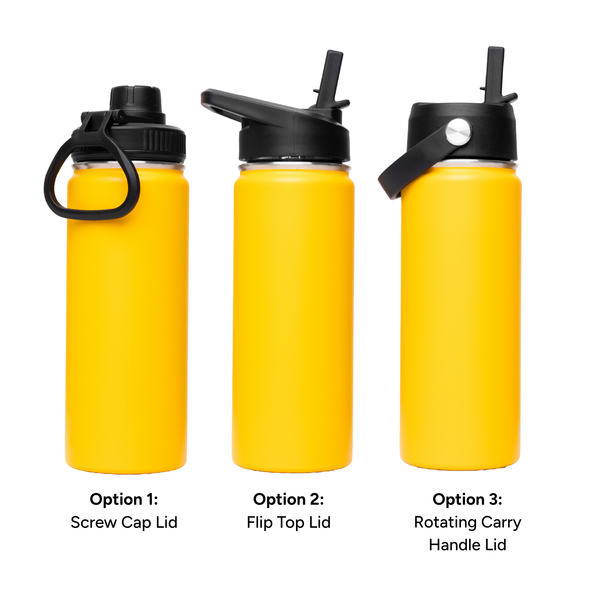 LAPEN 500ml Vacuum Bottle – 3 Different Lid Options Yellow