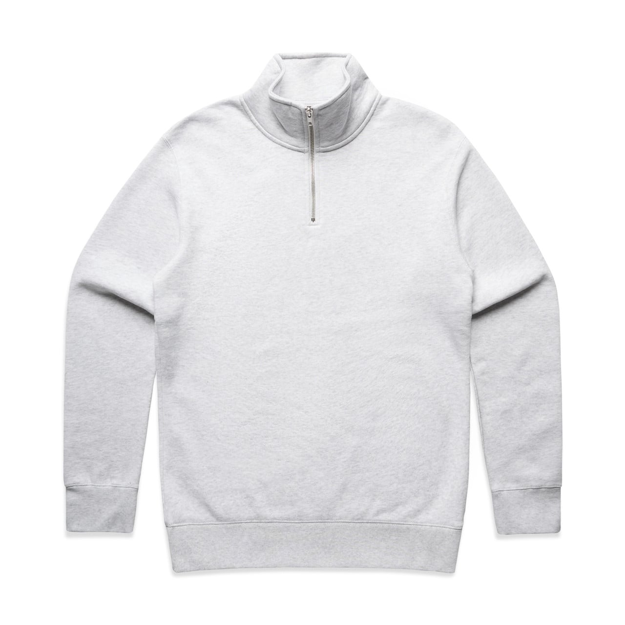 Mens Stencil Half Zip Crew White Marle Mens Stencil Half Zip Crew White Marle