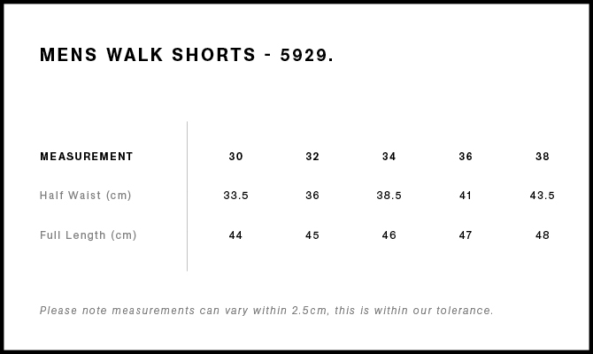 Mens Walk Shorts Size Guide Mens Walk Shorts Size Guide