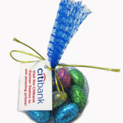 Mesh Bag with Tag with Easter Eggs