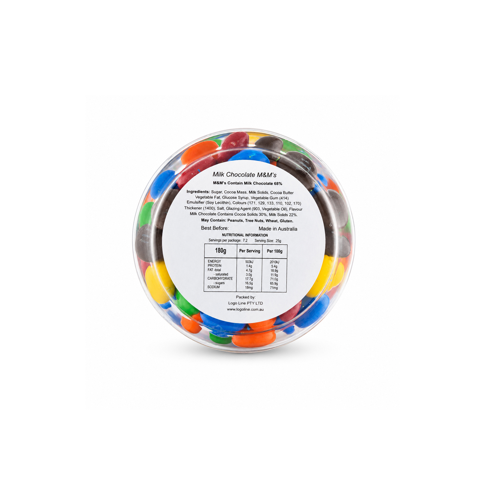 M&M’s in Clear Can 180g Ingredients