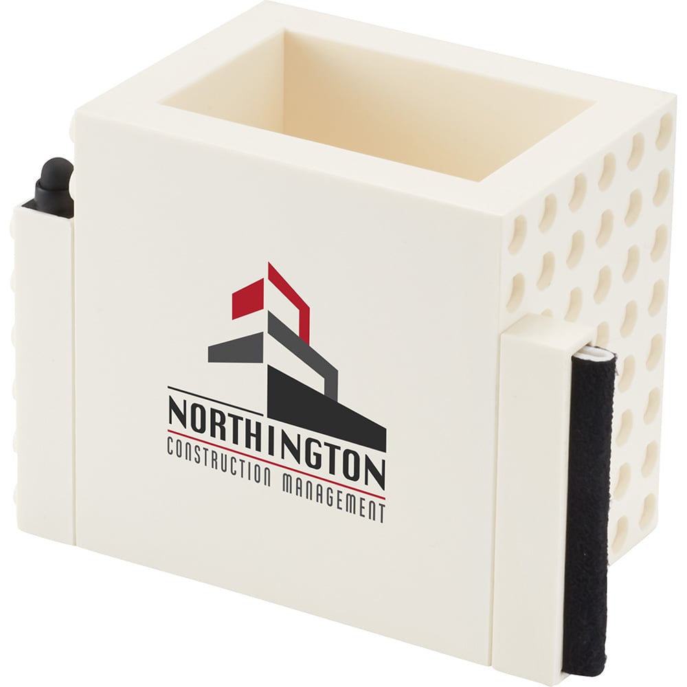 Office Block 3-In-1 Pen Pot Wh Office Block 3-In-1 Pen Pot Wh