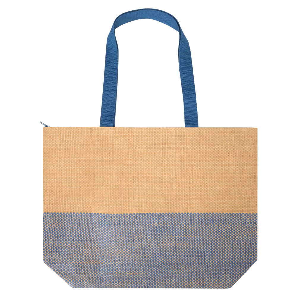Paper Straw Large Zipped Tote – 21L Bl Paper Straw Large Zipped Tote – 21L Bl