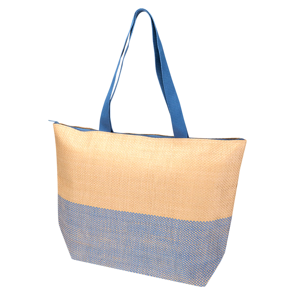 Paper Straw Large Zipped Tote – 21L Bl Paper Straw Large Zipped Tote – 21L Bl
