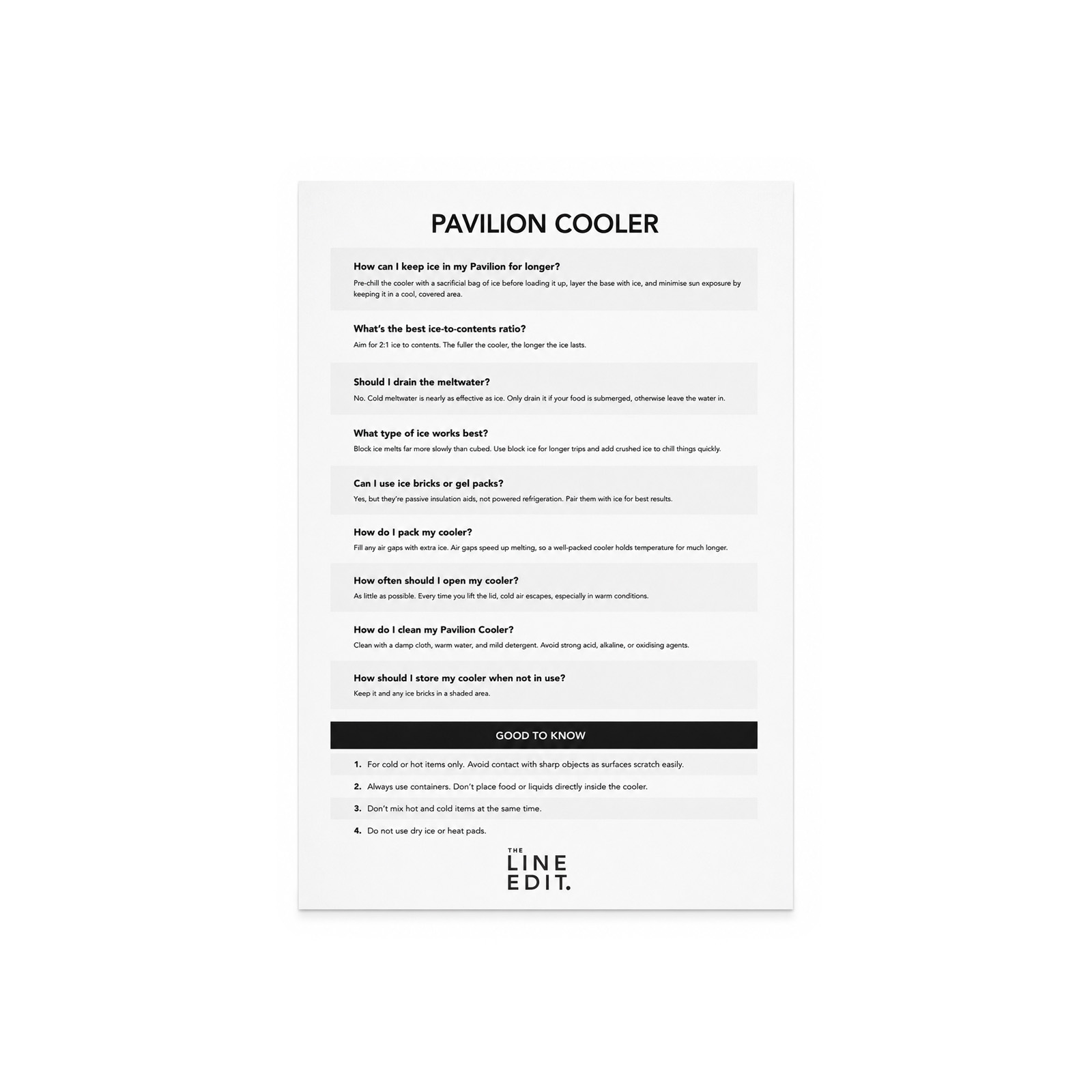 Pavilion Cooler by The Line Edit. Instructions Pavilion Cooler by The Line Edit. Instructions