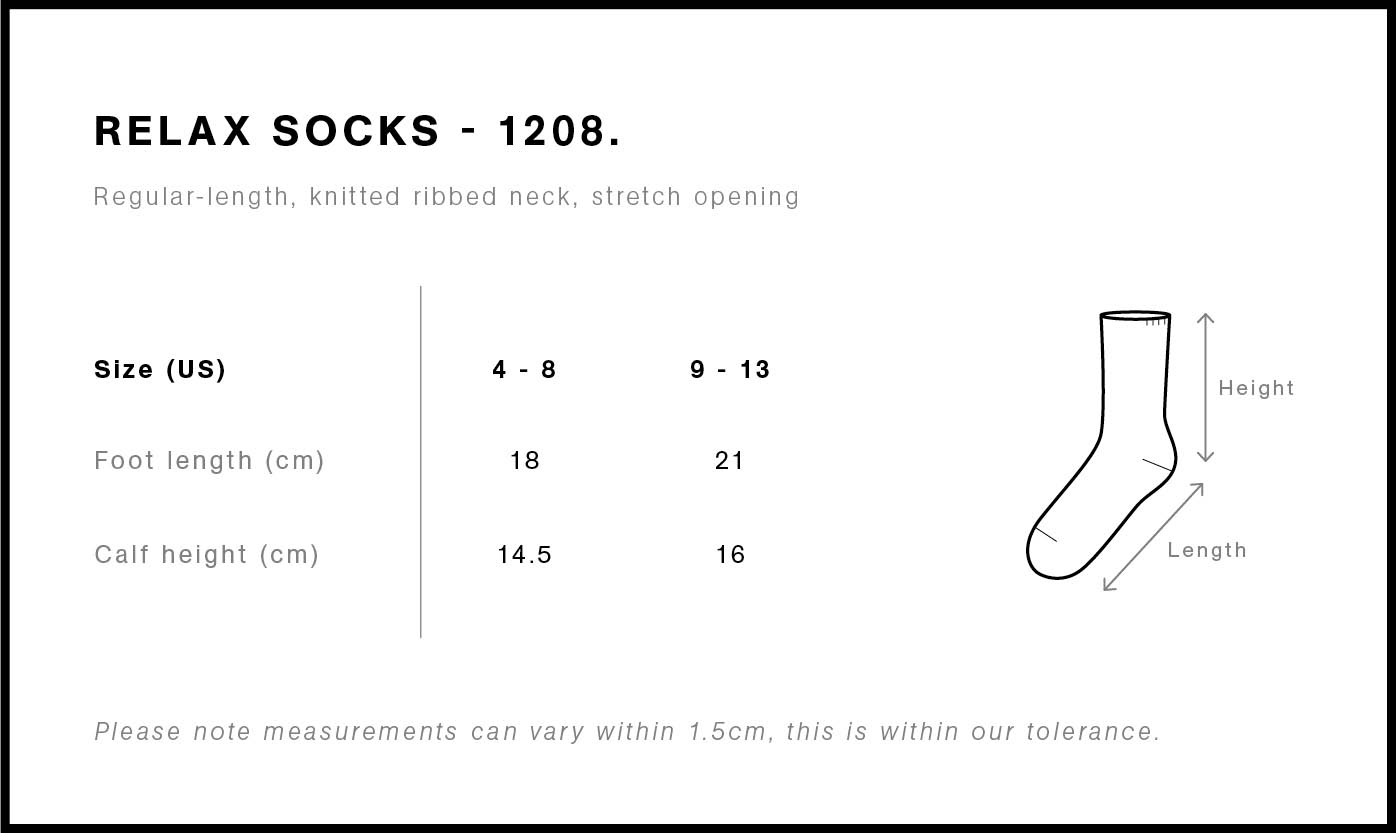 Chill Fit Socks (2 Pairs) Size Guide 1b