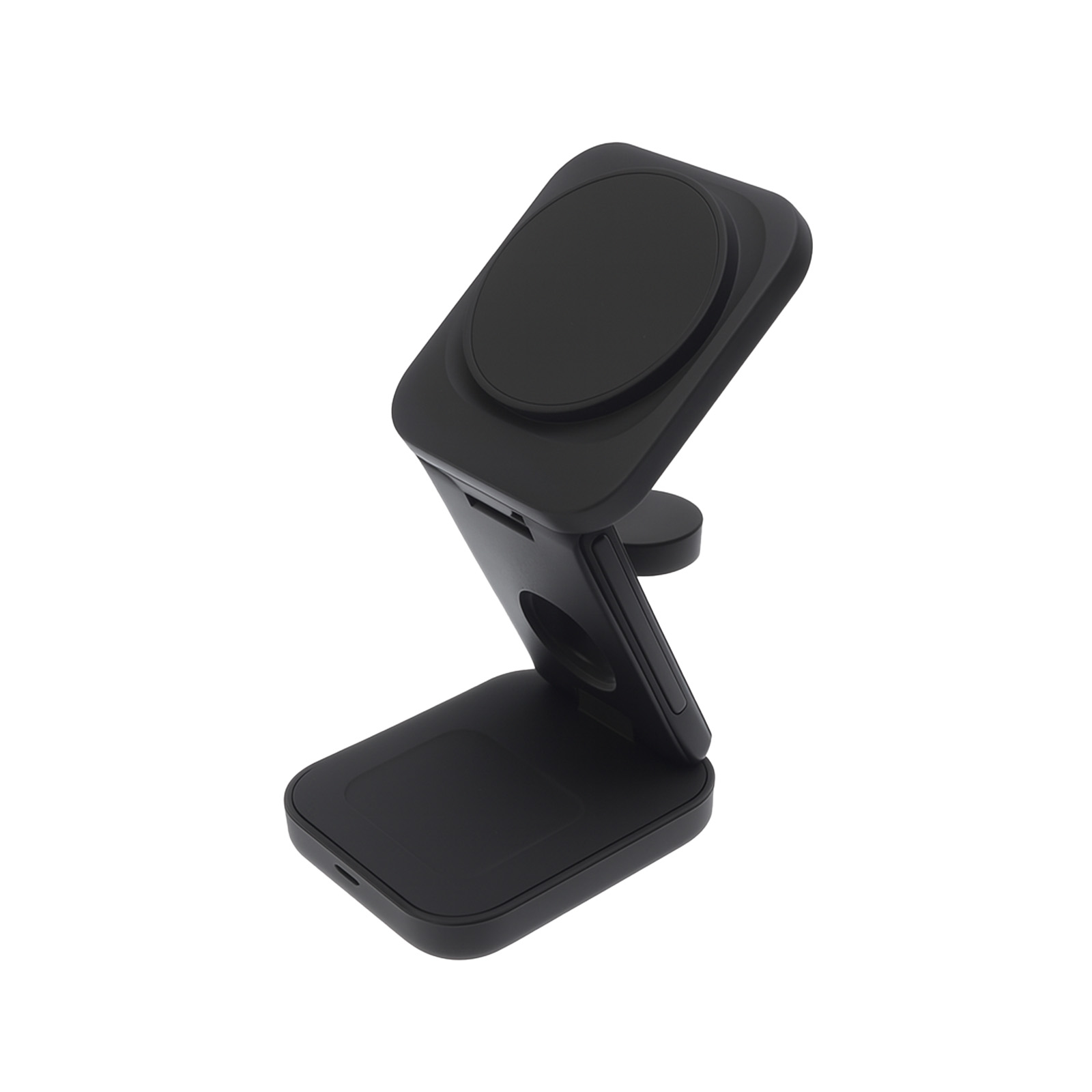 Spartan 3-in-1 Wireless Charger Sideprofileblack