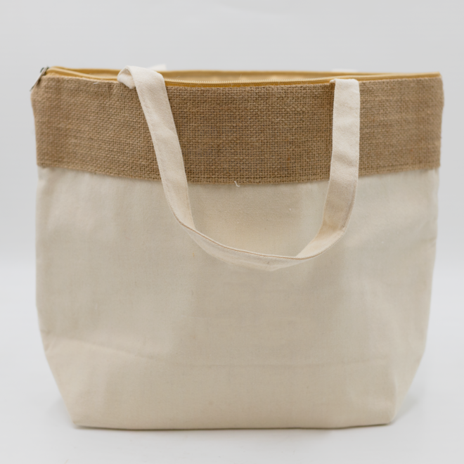 The Brooke Jute and Cotton Cooler Bag